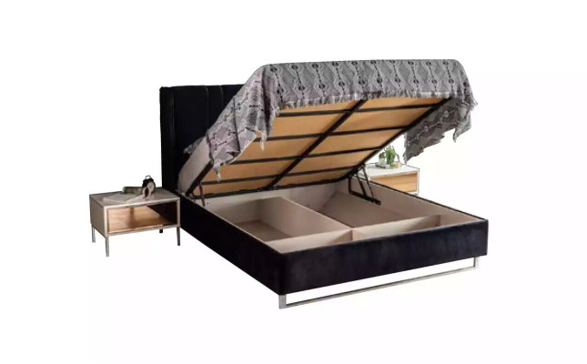 Bedroom Bed 2x Bedside tables Luxury Furniture 3pcs. Modern Beds new