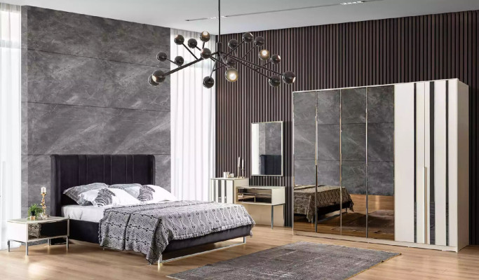 Bedroom Bed 2x Bedside tables Luxury Furniture 3pcs. Modern Beds new