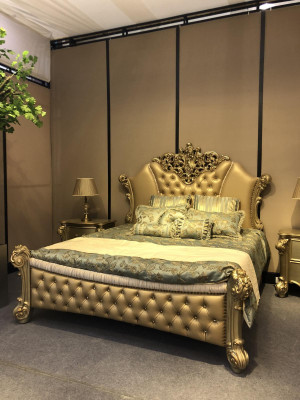 Bed Design Double bed Beds Luxury Classic Baroque Chesterfield 184x214cm new