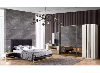 Bed 2x Bedside tables 6 pieces. Bedroom Wardrobe Design Modern Luxury
