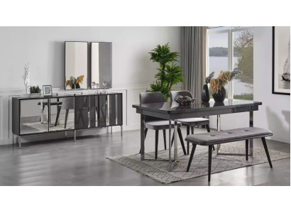 Complete Set Dining table 4x Chairs Dining room Set Ess Group Sideboard 8pcs