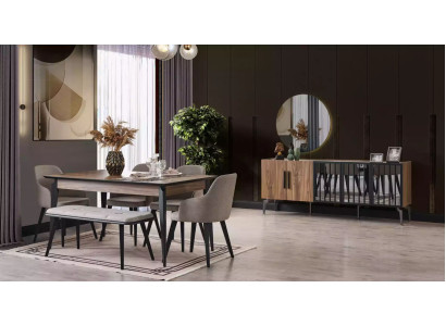Dining set Dining set n Set Table 8 pieces. Set Sideboard 4x Chairs Group