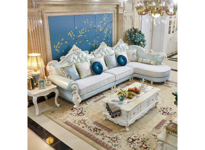 Classic Corner sofa Couch Upholstery Sofa Baroque Chesterfield Leather Mix