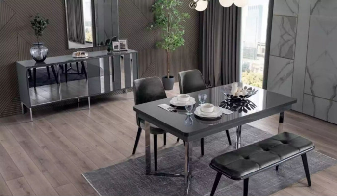 Sideboard with Mirror Wood Furniture Luxury Style Modern 2-piece Suite new