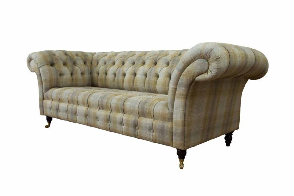 Designer Sofa 3 Seater Chesterfield Upholstery Sofas Three Seater Textile 240cm