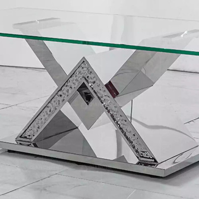 Luxury dining table pillar table silver dining tables dining room table glass table