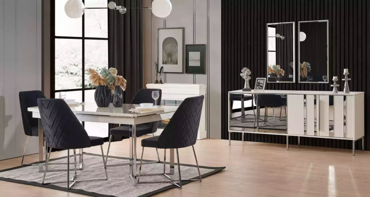Complete Set Dining table 4x Chairs Dining room Set Ess Group Wood Table 7pcs