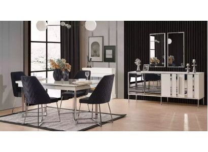 Complete Set Dining table 4x Chairs Dining room Set Ess Group Wood Table 7pcs