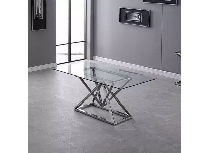 Glass Table Column Tables Silver Tables Glass Tables Table Luxury Furniture 180x90
