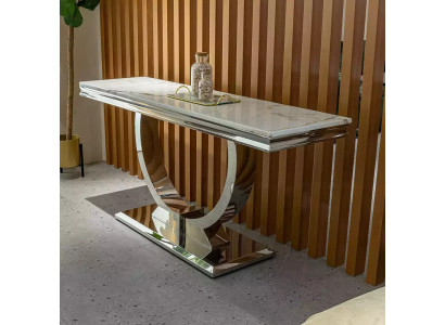 Silver Sideboard Consoles Table Luxury Table Silver Chrome 120x40cm