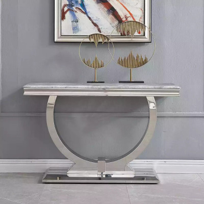 Silver Sideboard Consoles Table Luxury Table Silver Chrome 120x40cm
