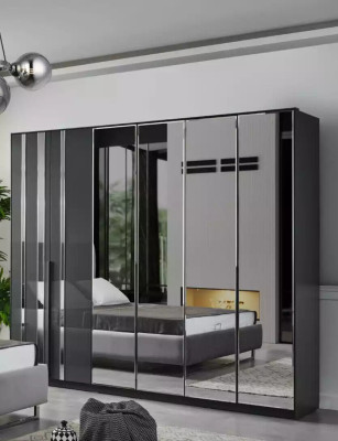 Modern Cabinets Wardrobe Wall Unit Wardrobe 6 Doors Wood Furniture
