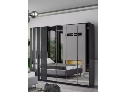 Modern Cabinets Wardrobe Wall Unit Wardrobe 6 Doors Wood Furniture