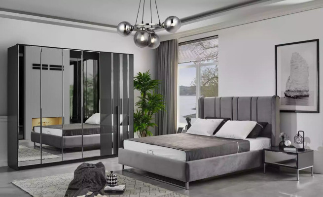Modern Cabinets Wardrobe Wall Unit Wardrobe 6 Doors Wood Furniture