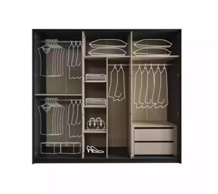 Modern Cabinets Wardrobe Wall Unit Wardrobe 6 Doors Wood Furniture