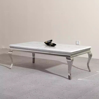 Coffee table Design Living room Luxury Table Sofa Side table 130x70 Silver