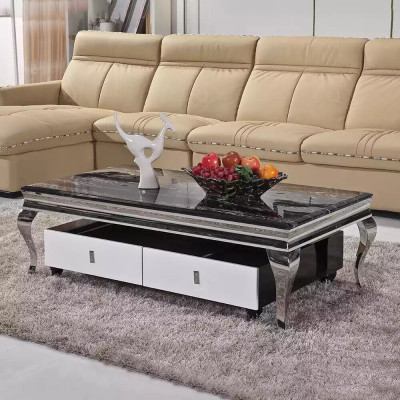 Coffee table Design Living room Luxury Table Sofa Side table 130x70 Silver