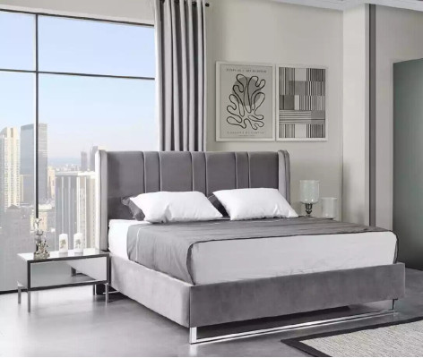 Bedroom Set Bed 2x Bedside tables Wood Furniture 3-piece Modern Design Sets