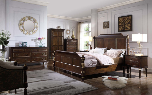 Bedroom Set Bed 2x Bedside tables Luxury new 3-piece Design Modern Wood