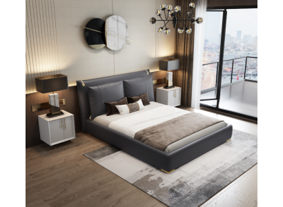 Luxury Bed Beds Modern Double bed Gray Bed Frame Bedroom new