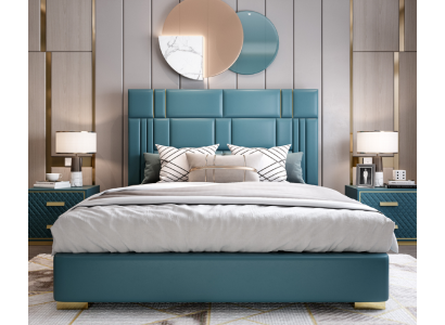 Designer Bed Bedroom Imitation leather Hotel Luxury Upholstery Furniture Designer