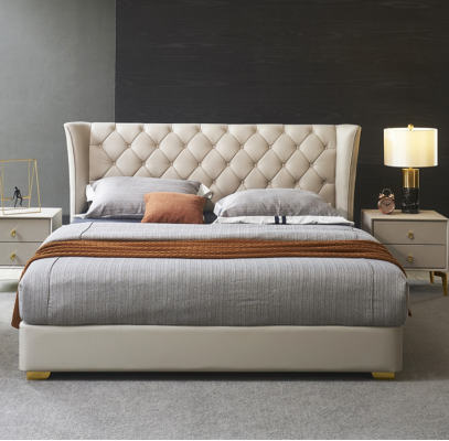 Chesterfield Design Bed Bedroom Imitation leather Upholstery 180x200 new