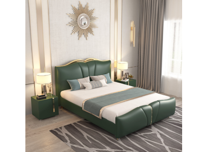 Bed Luxury Furniture Bed Frame Wood Bedroom Furnishings Imitation leather new