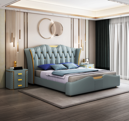 Bed Beds Double Hotel Luxury stainless steel Modern Designer Bedroom