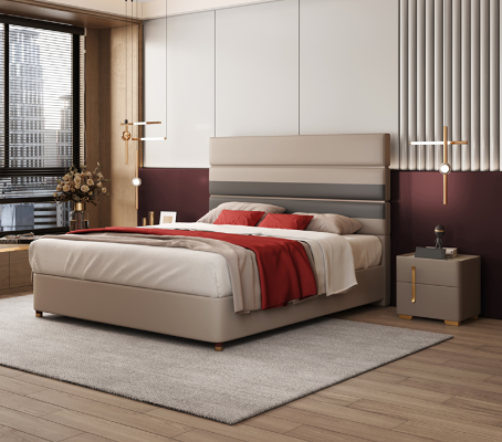 Modern Design Bed 180x200 Imitation leather Beds Double Sleep Room Hotel