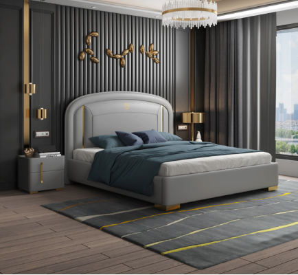 Double bed Bed Wood Design Luxury Furniture Upholstered bed Design bed Beds