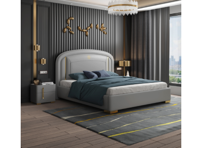 Double bed Bed Wood Design Luxury Furniture Upholstered bed Design bed Beds