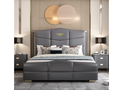 Double Design Bed Modern Hotel Luxury Sleep Room Furniture Bed Frame