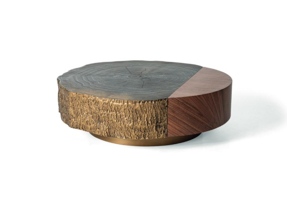 Coffee table Side table Designer Table Round Brown Living room table