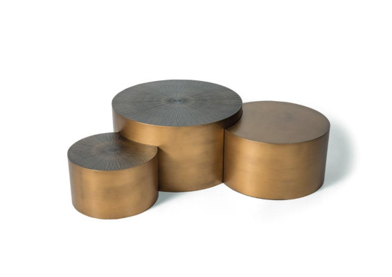 Luxury gold Table Coffee table Set 3x round tables Modern Living room Round