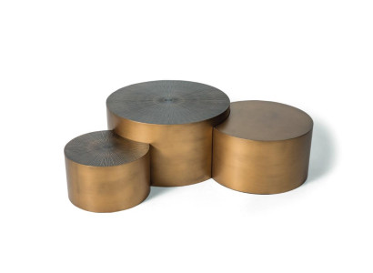 Luxury gold Table Coffee table Set 3x round tables Modern Living room Round