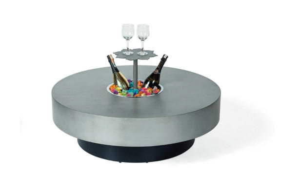 Design Coffee tables Table Luxury stainless steel Tables Round gray Furniture 100cm