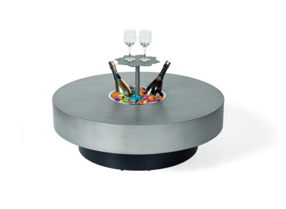 Design Coffee tables Table Luxury stainless steel Tables Round gray Furniture 100cm
