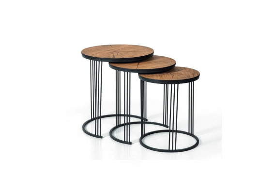 Double Set 3x Coffee table Side table Design Living room table Tables