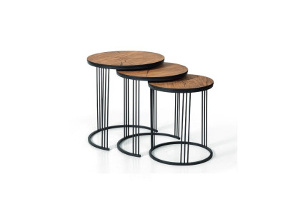 Double Set 3x Coffee table Side table Design Living room table Tables