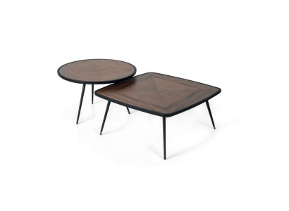 Designer Coffee table Set 2x Living room Wood Modern Luxury Tables 2 pieces