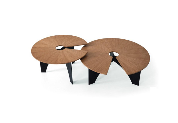 Modern Luxury Coffee table Double Round 2x Furniture Design Living room Table