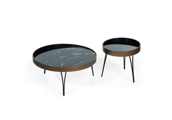 Designer Coffee table Modern Set Luxury 2x Tables Round Side tables 2pcs