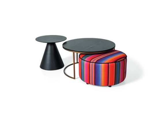 Designer living room set 3 pieces. Luxur 2x Coffee table and Stool Wood Furniture