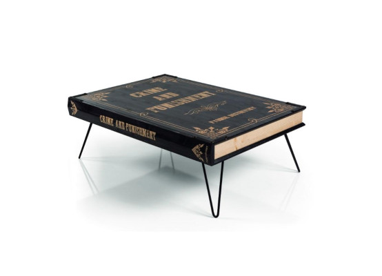Designer Coffee table Living room Furniture Black Loft Book Luxury Table