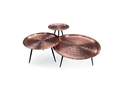 Designer Coffee table Set 3x Living room stainless steel Modern Luxury Tables