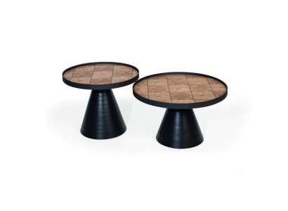 Double Coffee table Black Coffee table Design Living room table Set 2x