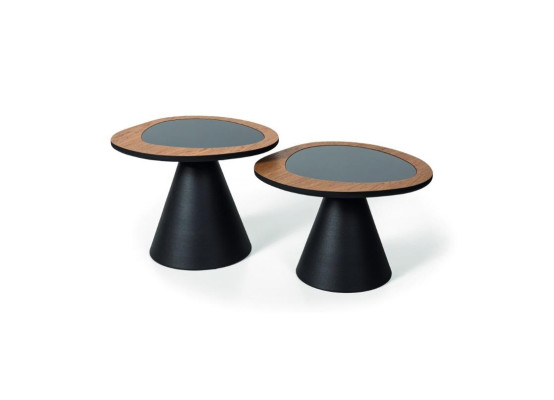 Designer Coffee table Set 2x Table Living room Style Black 2-piece.
