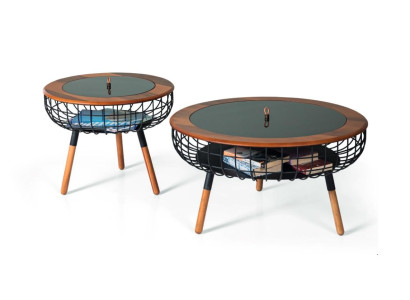 Luxury coffee table design coffee table living room table set 2x brown 2-piece.