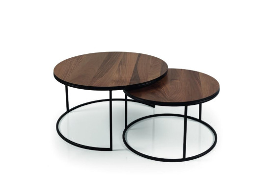 Designer Coffee table Set 2x Living room stainless steel Wood Modern Luxury Table
