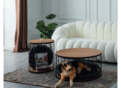 Design Set 2x Coffee table Dog Kennel Luxury Furniture for Living room Coffee tables